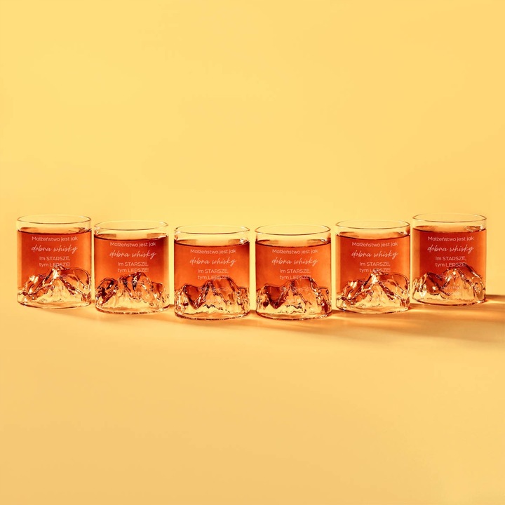 Zestaw szklanek do whisky 6szt. GRAWER upominek PREZENT DLA PARY MŁODEJ