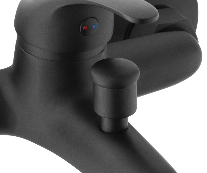 Bateria wannowa ścienna z prysznicem czarna kran do wanny wąż słuchawka