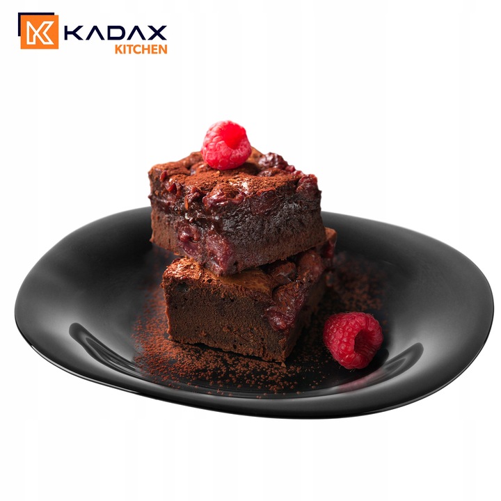 TALERZ DESEROWY 21,5 cm CZARNY TALERZE ZESTAW TALERZY NA CIASTO 6 szt