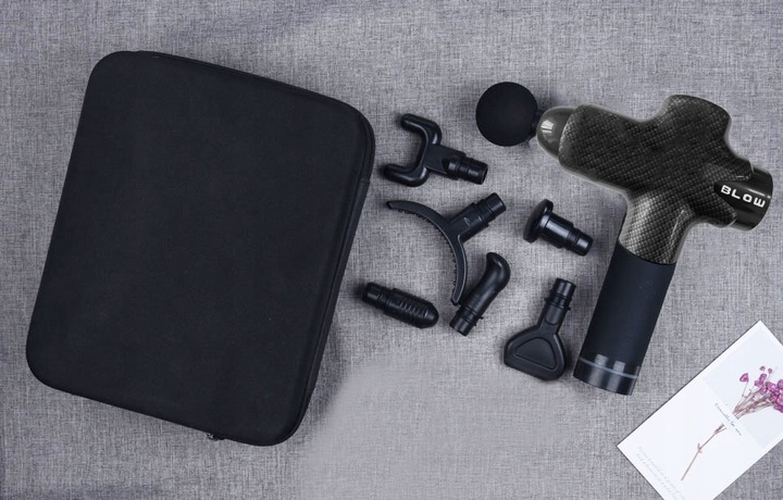 PISTOLET DO MASAŻU PLECÓW CIAŁA MASAŻER MASSAGE GUN 200W ZESTAW 10 KOŃCÓWEK