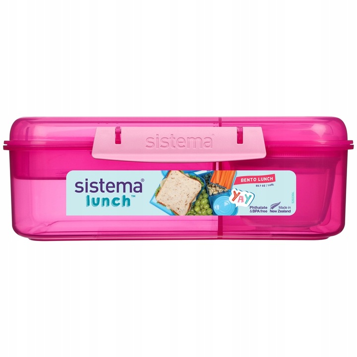 LUNCH BOX ŚNIADANIÓWKA SISTEMA POJEMNIK BOX BENTO 1650ml Z PRZEGRÓDKAMI SOS