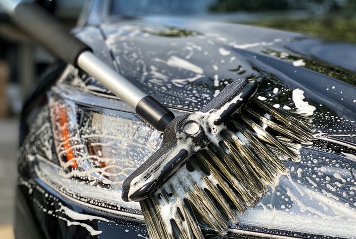 2X SZCZOTKA TELESKOPOWA DO CZYSZCZENIA SAMOCHODU FELG AUTA GĄBKA ŚCIĄGACZKA