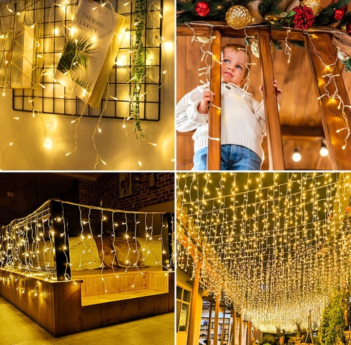 SOPLE 300 LED LAMPKI ZEWNĘTRZNE IP44 STAŁE + FLASH KURTYNA ŚWIETLNA GRUBE