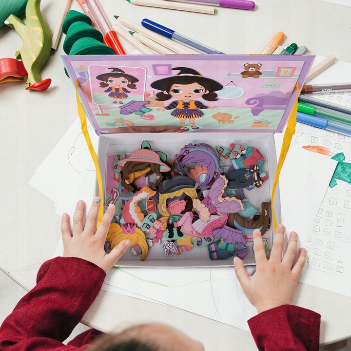 Książka układanka magnetyczna Lalka Ubieranie Dziewczynki Puzzle dla Dzieci