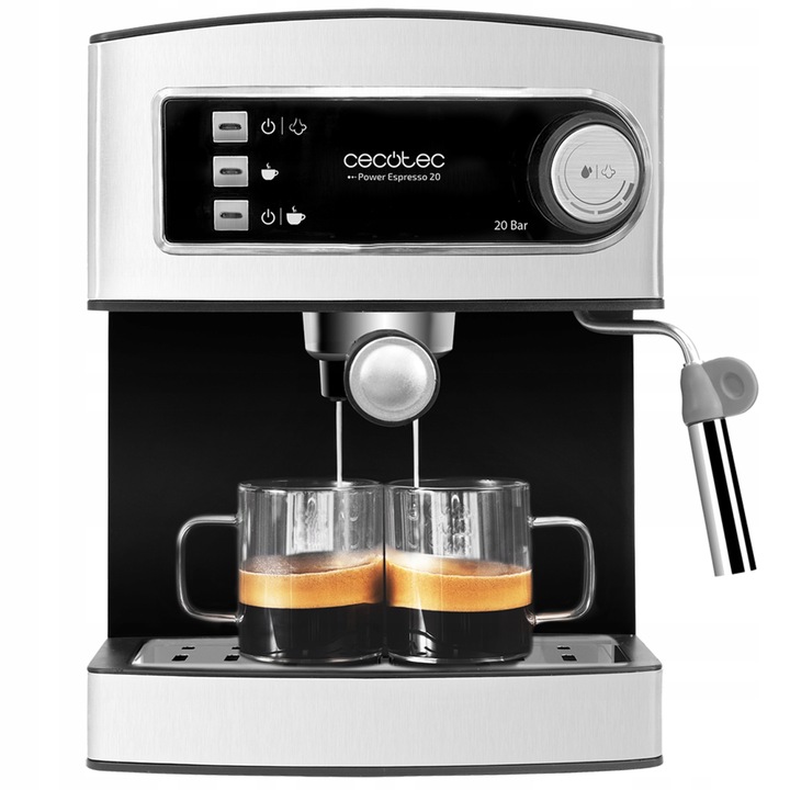 EKSPRES DO KAWY KOLBOWY Cecotec Power Espresso 20 srebrny/szary