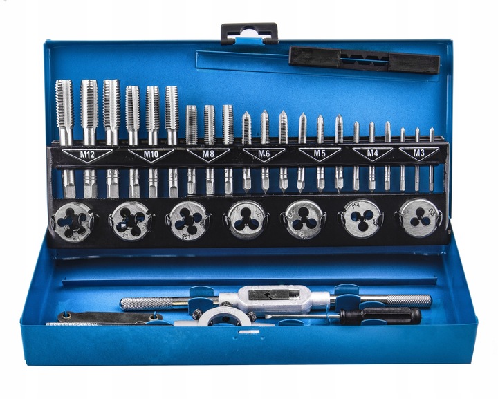 ZESTAW NARZYNEK I GWINTOWNIKÓW WALIZKA KALIBROWNIK 32 ELEMENTY M3-M12