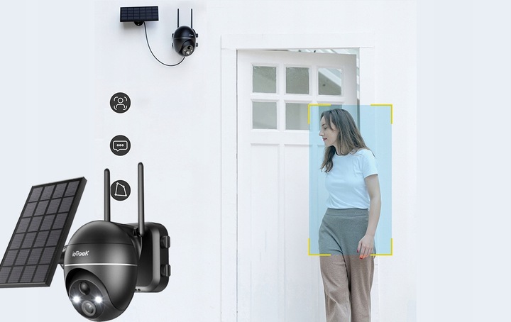Kamera Solarna Zewnętrzna Obrotowa IP WiFi UHD 5MPx 1944P 4x Zoom 32GB