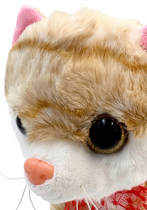 Kotek na smyczy interaktywny kot pluszowy chodzący kotek na baterie rudy sm