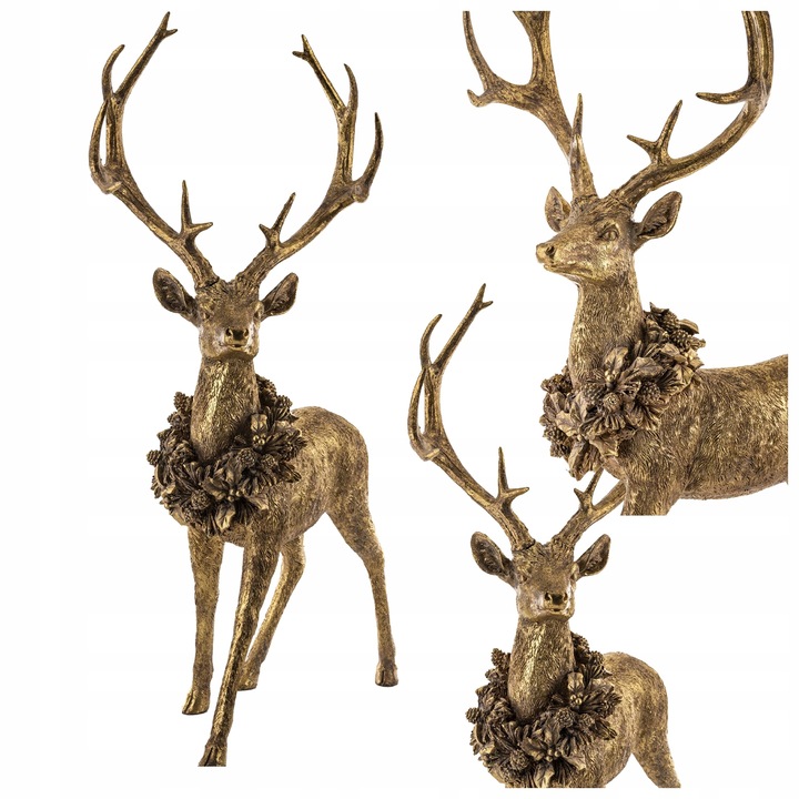 Figurka dekoracyjna świąteczna jeleń renifer duży 71x44cm Brązowy