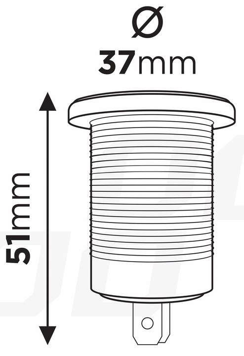 Ładowarka samochodowa z gniazdami 2xUSB-C wodoodporna z włącznikiem 12V 24V