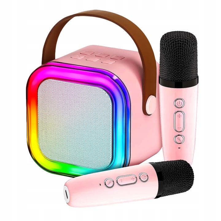 ZESTAW DO KARAOKE DLA DZIECI 2 MIKROFONY GŁOŚNIK BEZPRZEWODOWY NA BLUETOOTH
