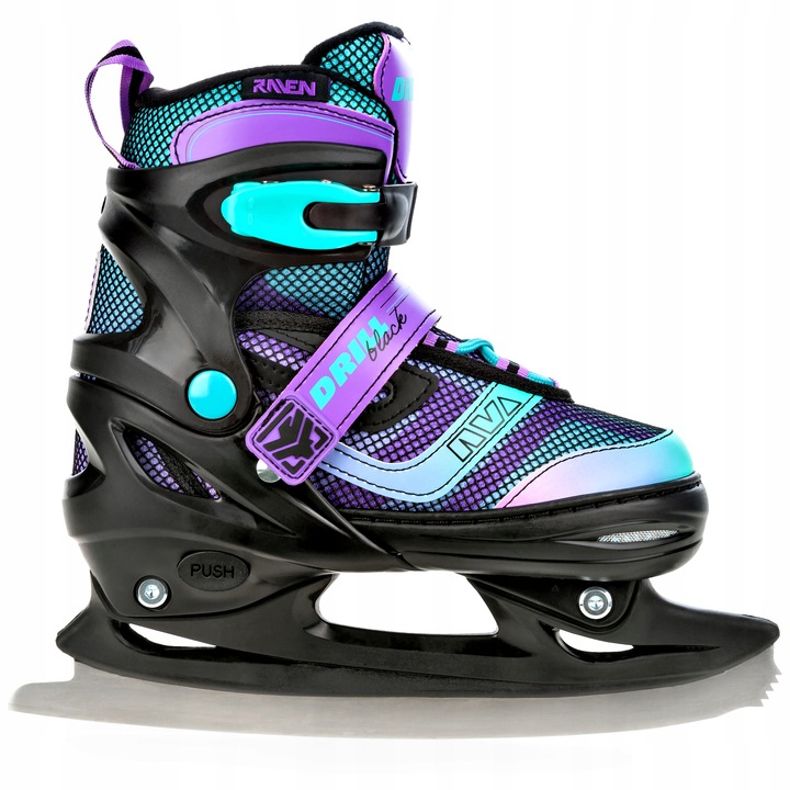 Rolki Łyżwy figurowe 2w1 Regulowane RAVEN Drill Violet/Mint 34-37