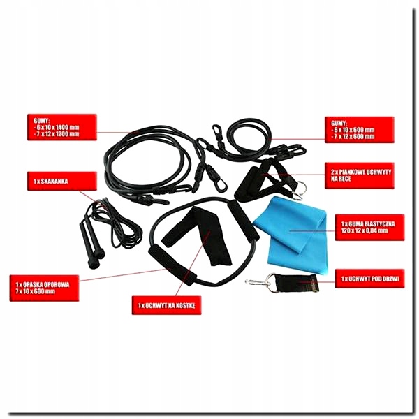 Zestaw gum ekspanderów treningowe TX02 HMS DO DOMU