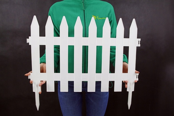 Płotek Ogrodowy Biały 3,5m Palisada Płot Krawężnik Plastik ZESTAW Ozdobny