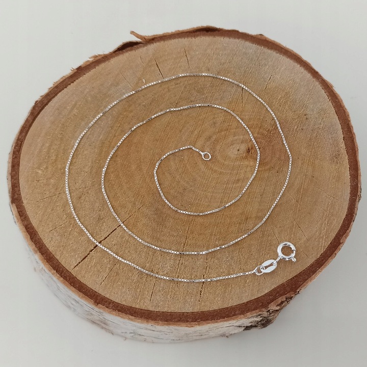 Łańcuszek DAMSKI srebrny KOSTKA cube 40cm 0.7mm SREBRO 925