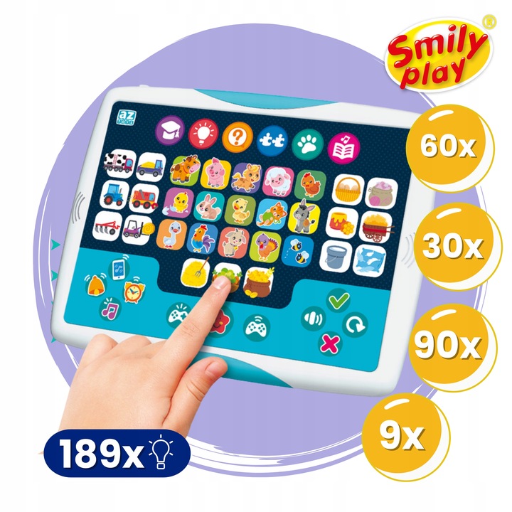 Smily Play Interaktywny edukacyjny tablet dla dzieci smart Zwierzątka
