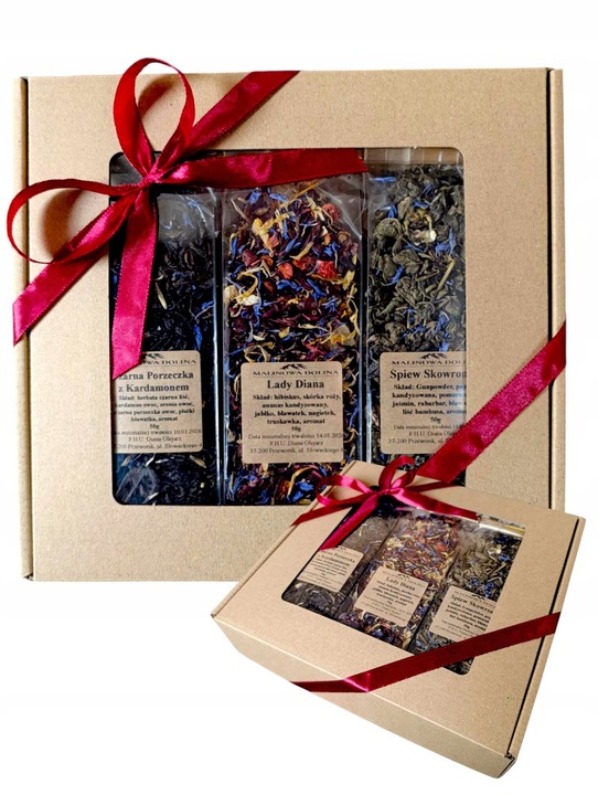 Zestaw Prezentowy 3 Herbat Owocowa Zielona Urodziny Dla Nauczyciela Imienin