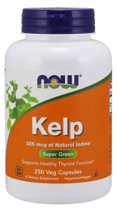 NOW FOODS KELP 325MCG 250K JOD TARCZYCA IODINE