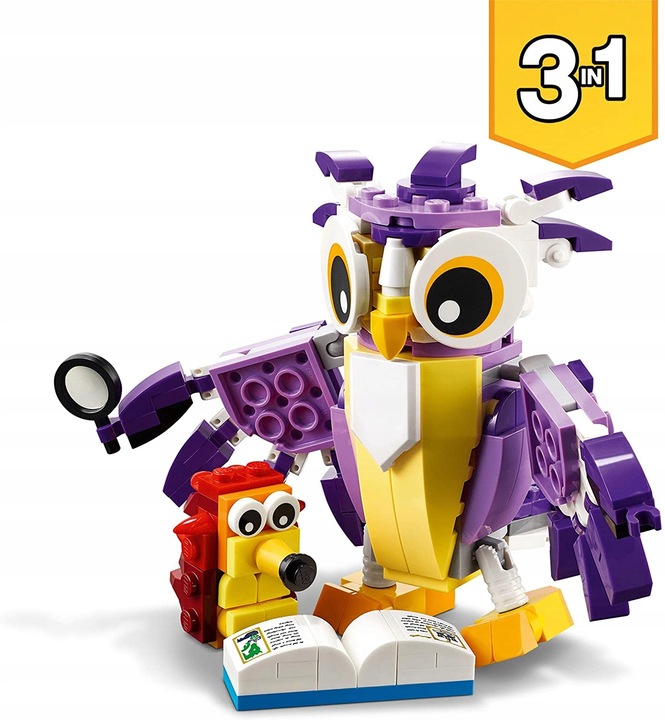 LEGO 31125 ZWIERZĘTA 3w1 SOWA WIEWIÓRKA KRÓLIK JEŻ