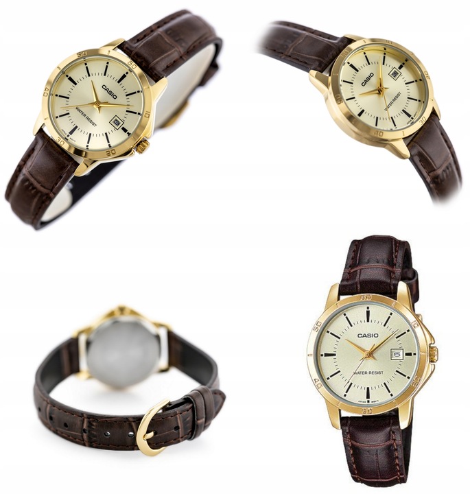 ZEGAREK DAMSKI CASIO TIARA klasyczny na pasku datownik + BOX + GRAWER