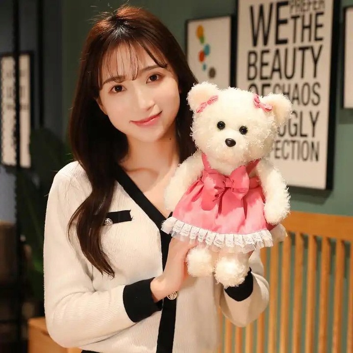 Pluszowy mięciutki MIŚ w sukience 34cm kolory