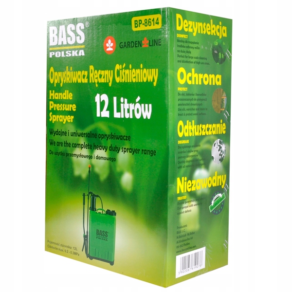 Opryskiwacz ciśnieniowy plecakowy 12l ręczny dysze