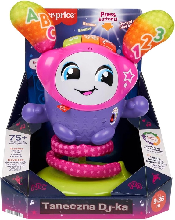 FISHER PRICE INTERAKTYWNA TANECZNA DJ-ka zabawka edukacyjna +9m HRD21