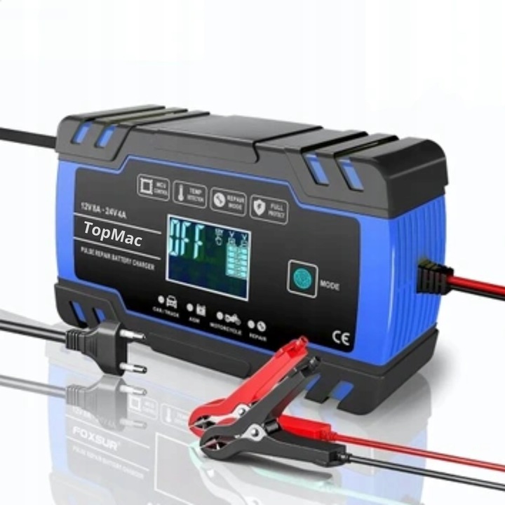 PROSTOWNIK DO AKUMULATORA FUNKCJA NAPRAWY SAMOCHODOWY AUTOMATYCZNY |12V 8A