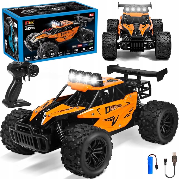 SAMOCHÓD ZDALNIE STEROWANY AUTO TERENOWE RC AUTKO PILOT LED ZABAWKA PREZENT