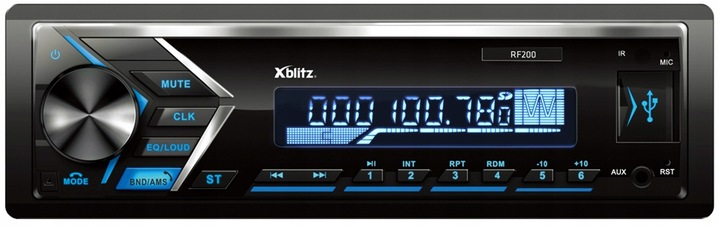 Radio samochodowe XBlitz RF200 1DIN Bluetooth SD MP3 USB AUX mikrofon pilot