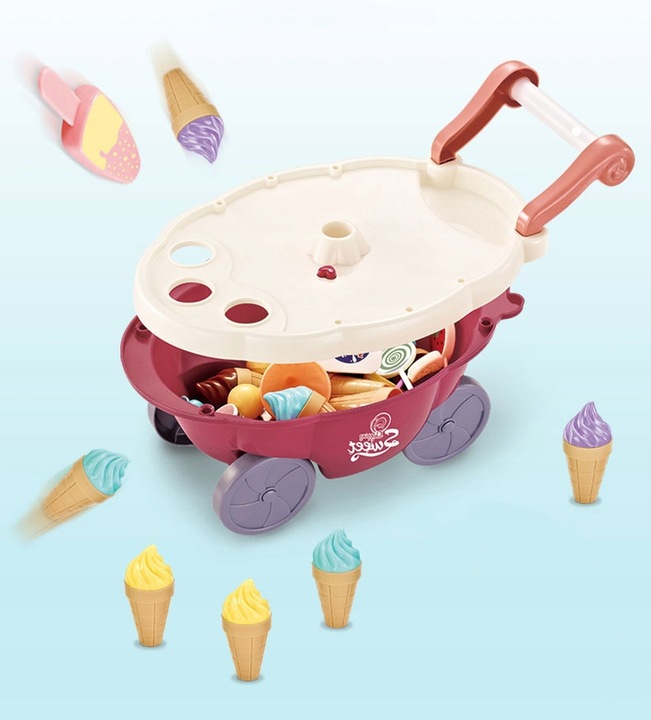 STOISKO NA LODY WÓZEK LODZIARNIA SKLEP ZE SŁODYCZAMI DLA DZIECI ZAKUPY 36EL