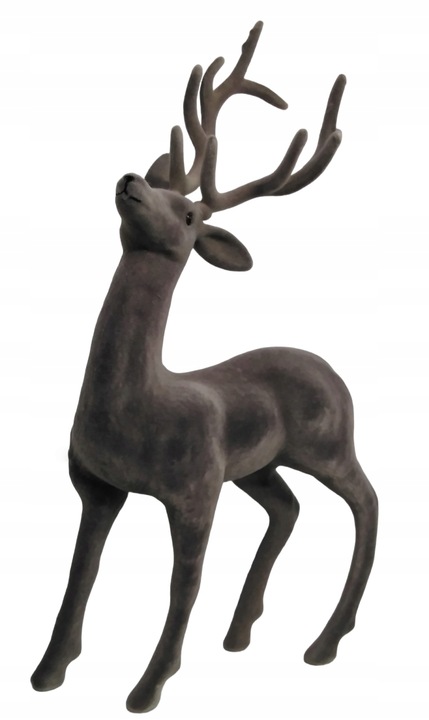 JELEŃ welurowy ozdoba łoś RENIFER flokowany ŚWIĘTA figurka świąteczna 52 cm