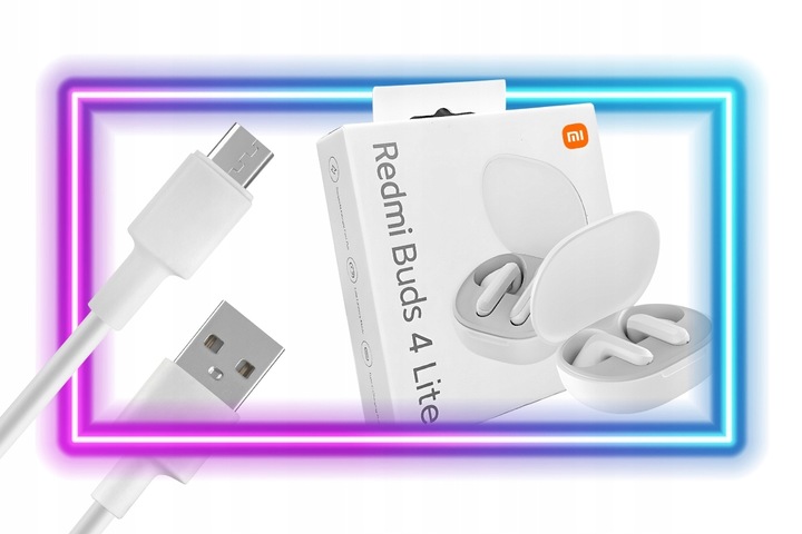 SŁUCHAWKI BEZPRZEWODOWE DOUSZNE XIAOMI REDMI BUDS 4 LITE + etui ładujące