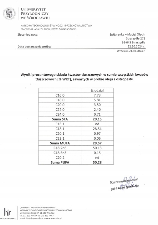 OLEJ Z OSTROPESTU 500 ml tłoczony zimno BADANIA zimnotłoczony NIERAFINOWANY