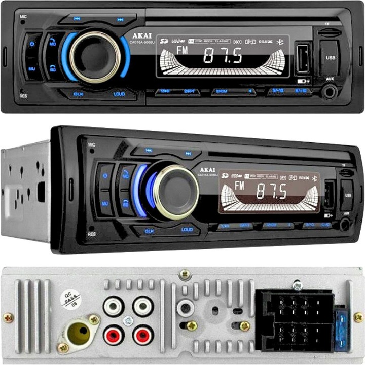 RADIO SAMOCHODOWE AKAI CA016A-9008U BLUETOOTH MP3 USB SD 4x25W LED