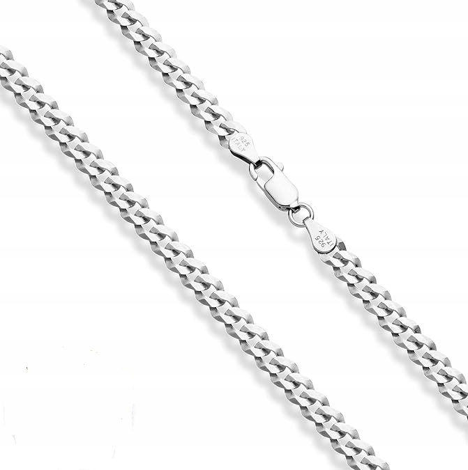 ŁAŃCUSZEK SREBRNY MĘSKI DIAMENTOWANY NASZYJNIK SREBRO PRÓBA 925 ORYGINALNY