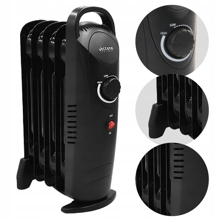 GRZEJNIK ELEKTRYCZNY 500 WATT OLEJOWY 5 ŻEBEREK TERMOSTAT ŻEBERKOWY OLEJAK