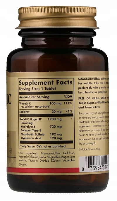 SOLGAR Collagen Hyaluronic Acid Complex 30t KOLAGEN KWAS HIALURONOWY WIT C