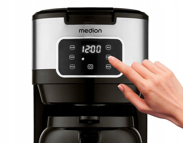 DOBRY EKSPRES DO KAWY PRZELEWOWY 1,25L Z TERMOSEM 900W WYŚWIETLACZ