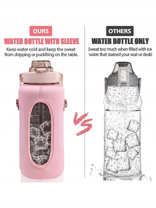 Butelka motywacyjna bidon 2L z pokrowcem HIT !!