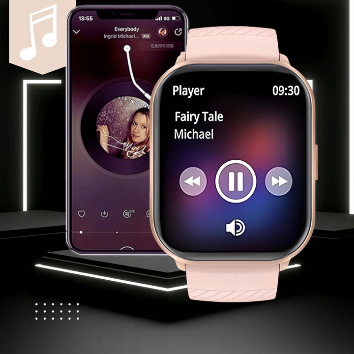 ZEGAREK SMARTWATCH DAMSKI POLSKIE MENU ROZMOWY PULS CIŚNIENIE SPORT 2 PASKI