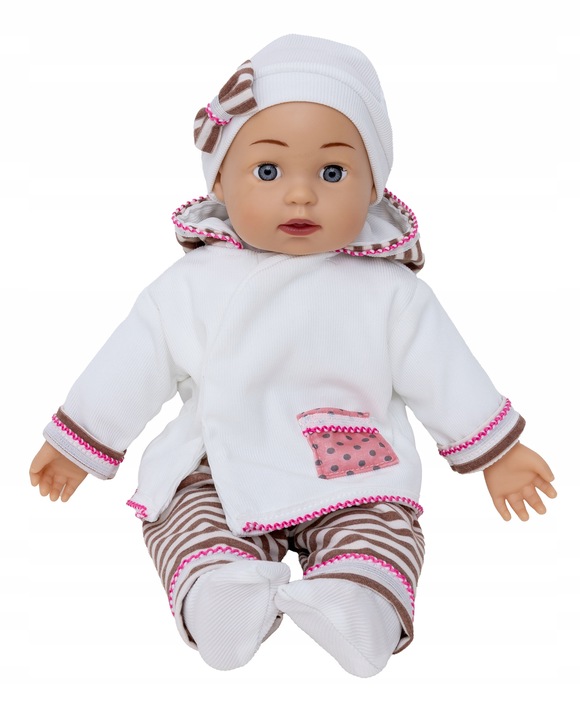 Wózek dla lalek 3w1 SPACEROWY GŁEBOKI + INTERAKTYWNA LALKA BOBAS zestaw XXL