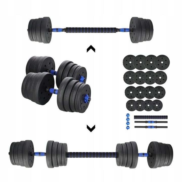 ZESTAW REGULOWANYCH HANTLI + SZTANGA = 30KG
