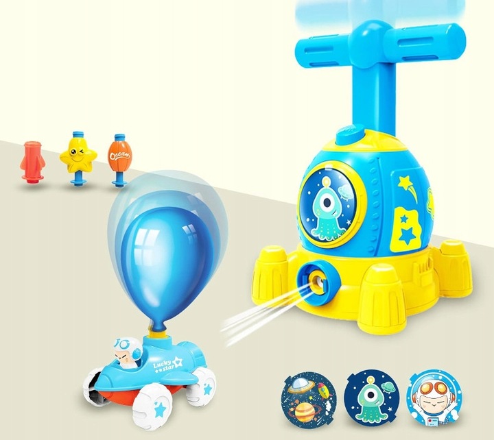 Samochód WYRZUTNIA BALONÓW XXL DUŻY ZESTAW Rakieta AUTKA AERODYNAMICZNE