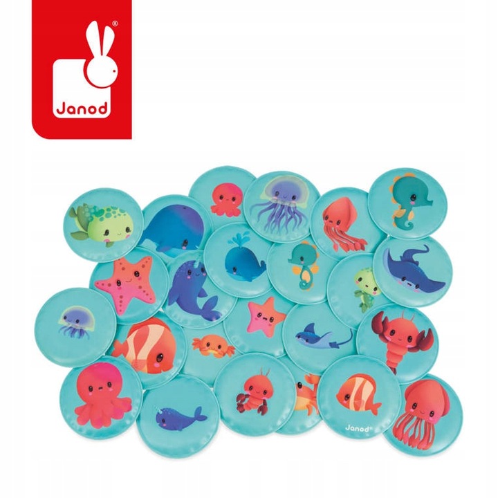 Gra memory do kąpieli Morskie dzieci 24 elementy 2+ JANOD