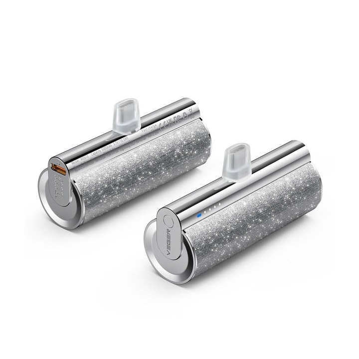 Powerbank VEGER PlugOn 5000mAh na podróż 12W wbudowane złącze USB C lekki