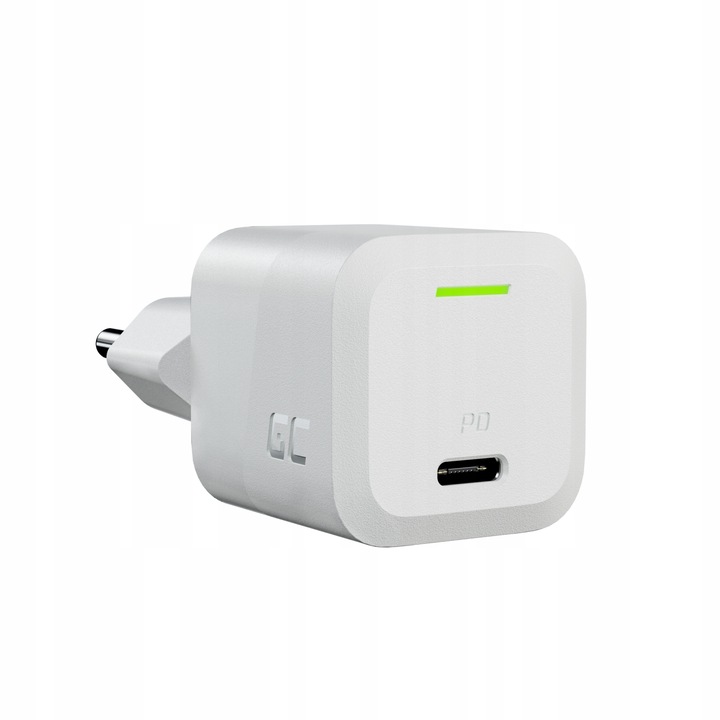 Biała Szybka Ładowarka GC Power GaN 33W 1x USB-C Power Delivery do telefonu