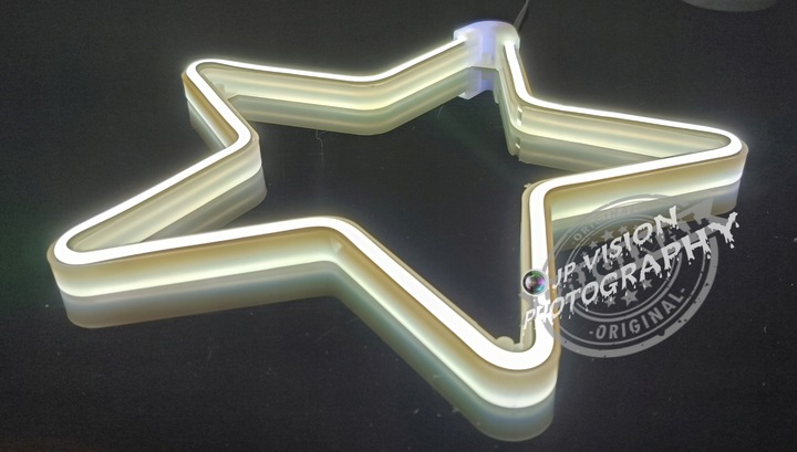 OZDOBA ŚWIĄTECZNA GWIAZDA NEON LED okno ZIMNO BIAŁA WEWNĘTRZNA ZEWNĘTRZNA