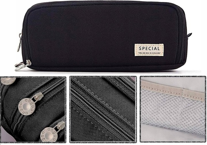 Duży Piórnik Szkolny Saszetka Trzykomorowy Zamek Piórnik do Szkoły + GRATIS