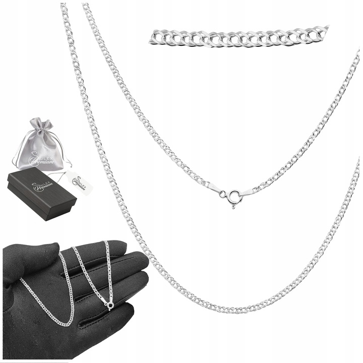 Łańcuszek srebrny pr. 925 Splot Rombus Rombo do Zawieszek | 45 cm x 2.5 mm